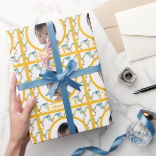 Papel De Presente Papel personalizado de enrolamento de fotos do beb