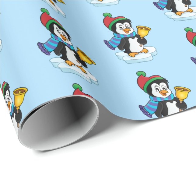 Papel De Presente Papel-Pinguim para moldagem de Natal (Ponta do rolo)