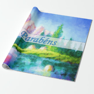 Papel De Presente Papel português do envoltório da montanha do rosa