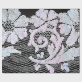 PAPEL DE PRESENTE PAPEL PRETO E AZUL DE LAÇO ANTICO