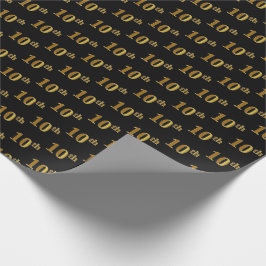Papel De Presente Papel Preto, Faux Dourado 10º (Décimo)