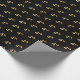 Papel De Presente Papel Preto, Faux Dourado 4.º (4.º)