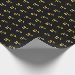 Papel De Presente Papel Preto, Faux Dourado 8º (Oitavo)
