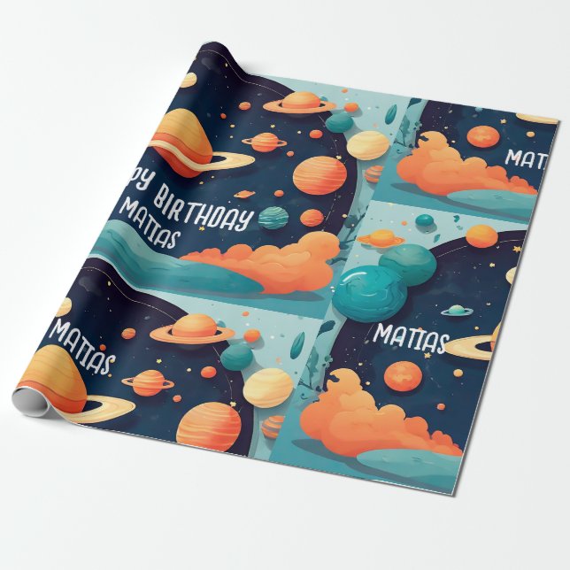 Papel De Presente Papel regalo cumpleaños personalizado (Desenrolado)