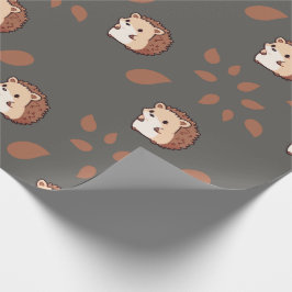 Papel De Presente Papel sem costura de Cinza escura com Hedgehogs