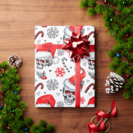 Papel De Presente Papel Skully Claus Wraps de Natal