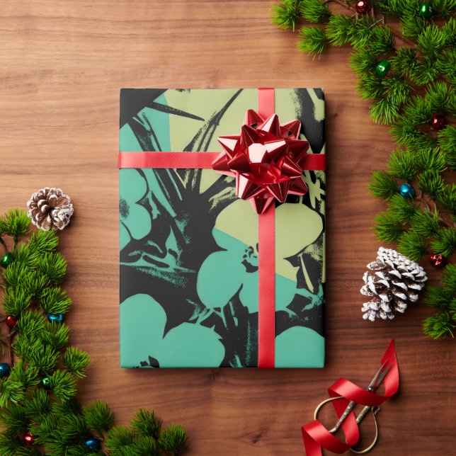 Papel De Presente Papel Tropical Night Bloom Wraps (Presente de Natal)