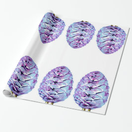 Papel De Presente Papel Violet Pinecones Wraping