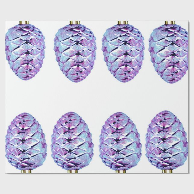 Papel De Presente Papel Violet Pinecones Wraping (Aberto)