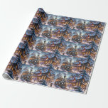 Papel De Presente Papel Whimsical Christmas Train Wrapl<br><div class="desc">papel de embrulhamento de trem de natal</div>