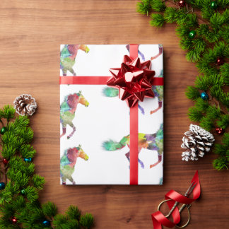 Papel De Presente Papel Whimsical Horse Wrapings