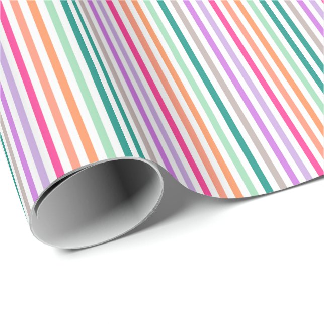 Papel De Presente Papier Cadeau lignes couleurs pastels 2 (Ponta do rolo)