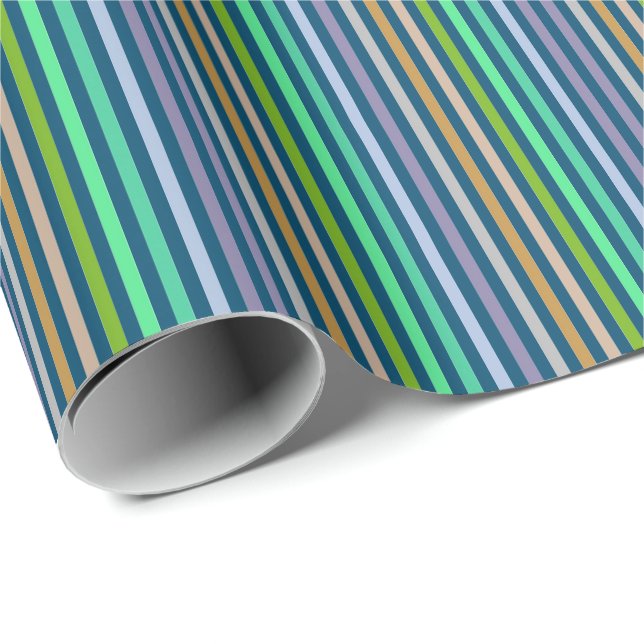 Papel De Presente Papier Cadeau lignes couleurs pastels 3 (Ponta do rolo)