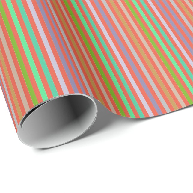 Papel De Presente Papier Cadeau lignes couleurs pastels 5 (Ponta do rolo)
