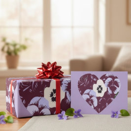 Papel De Presente Papier cadeau Saint-Valentin Cœur de Violettes
