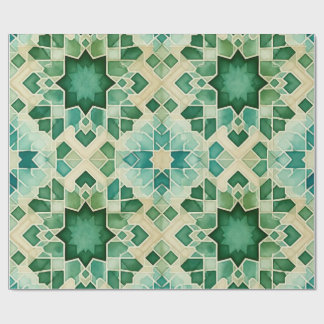Papel De Presente Papier Cadeau Zellige Vert Turquoise