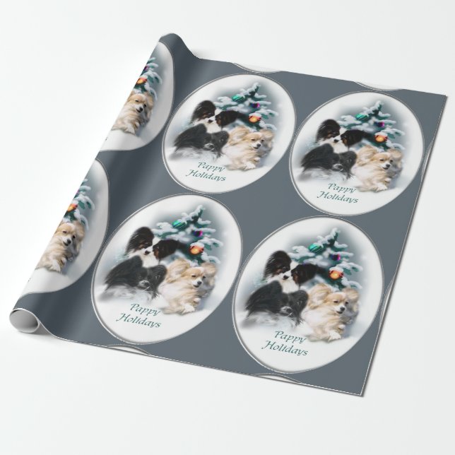 Papel De Presente Papillon Christmas (Desenrolado)