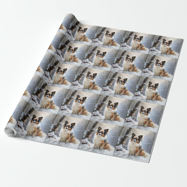 Papel De Presente Papillon Deixe Nevar Natal (Desenrolado)
