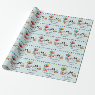 Papel De Presente Papillon Tricolor Feliz Aniversário Colorido