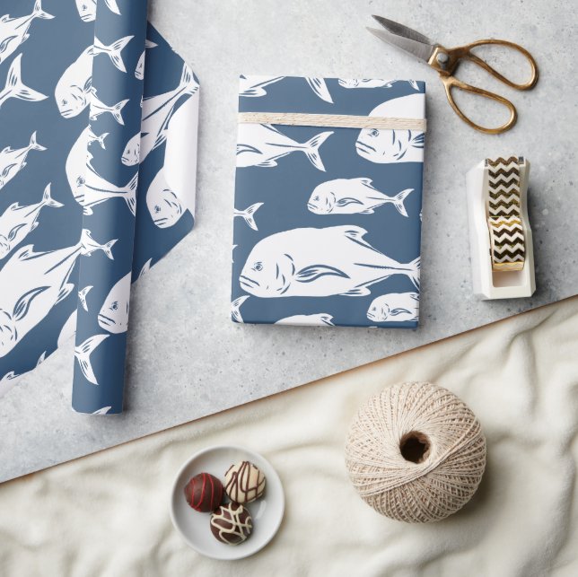 Papel De Presente Papio e Ulua - Pesca havaiana (Artesanato)