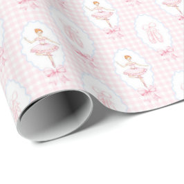 Papel De Presente Papo de Molho de Natal Pink Watercolor Nutcracker