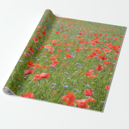 Papel De Presente Papoilas e cornflowers do verão