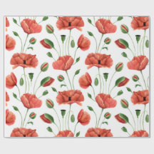 Papoula Vermelha Flor Silvestre Aquarela