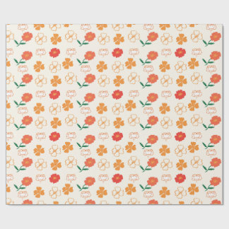 Papel De Presente Papoulas Douradas