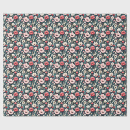 Papel De Presente Papoulas Rosa Bonito
