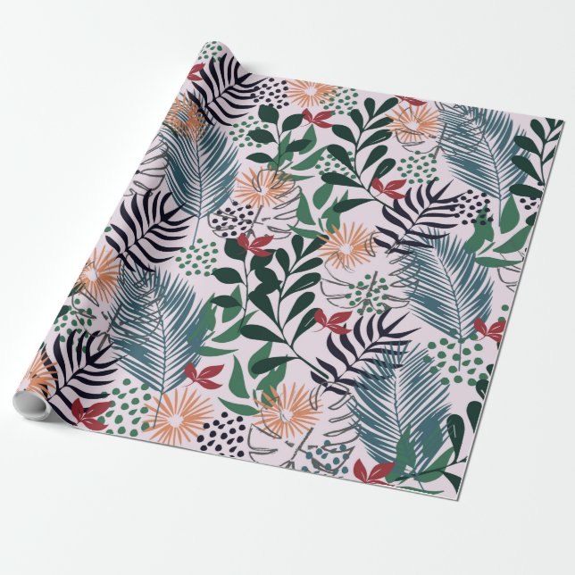Papel De Presente Papper Floral Tropical (Desenrolado)