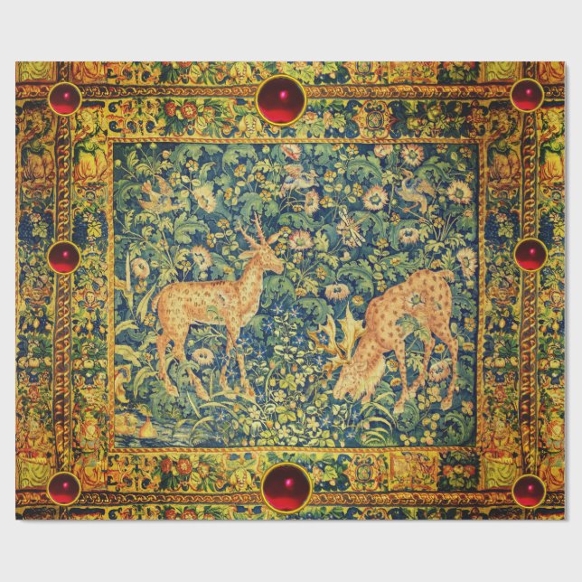 Papel De Presente PAR DE CERVEJA FALTO,FLORES DE FANTASIA GÓTICA,Ver (Aberto)