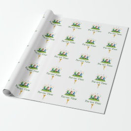 Papel De Presente Par-tee Time Golf Wrapping Paper | Fun Gift