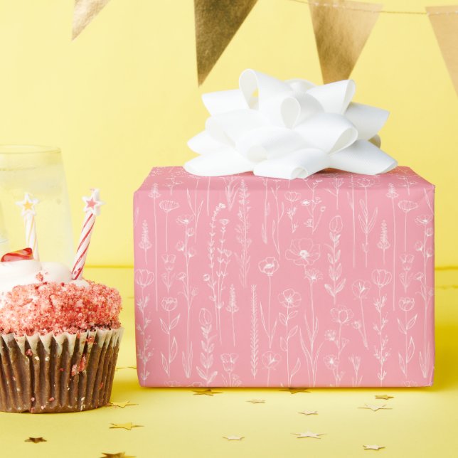 Papel de Presente para Chá de Bebê Wildflower – Ro (Festa de aniversário)