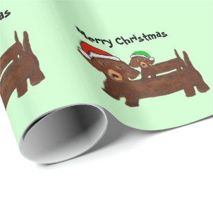 Papel De Presente Para fora Dachshunds Decked