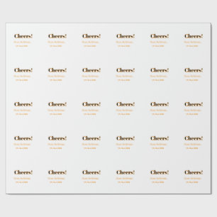 Papel De Presente Parabéns 21º aniversário adicionar nome data simpl