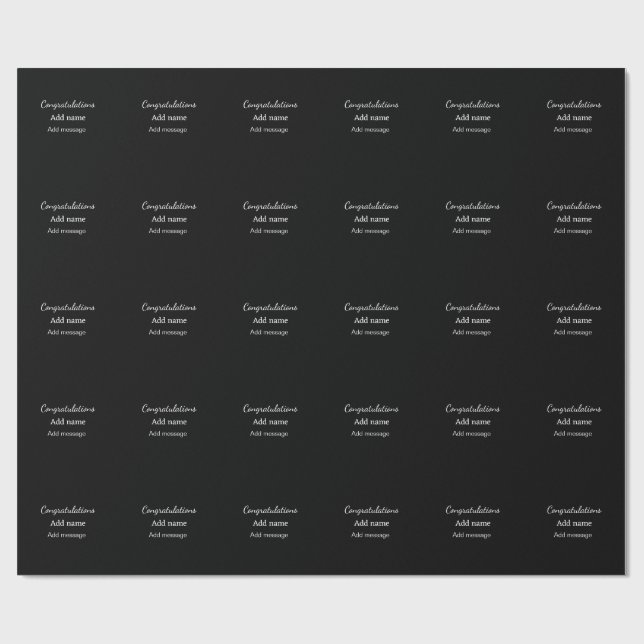 Papel De Presente Parabéns adicionam nome mensagem simples formando (Aberto)