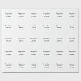 Papel De Presente Parabéns adicionam nome mensagem simples formando