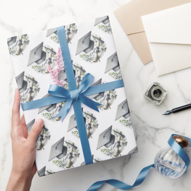 Papel De Presente Parabéns, Boné de formatura e Diploma (Presentear)