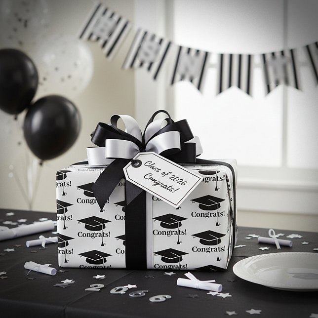 Papel De Presente Parabéns! Chapéu de Graduação (Criador carregado)