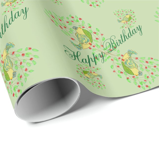 Papel De Presente Parabéns de Aniversário Feliz (Ponta do rolo)