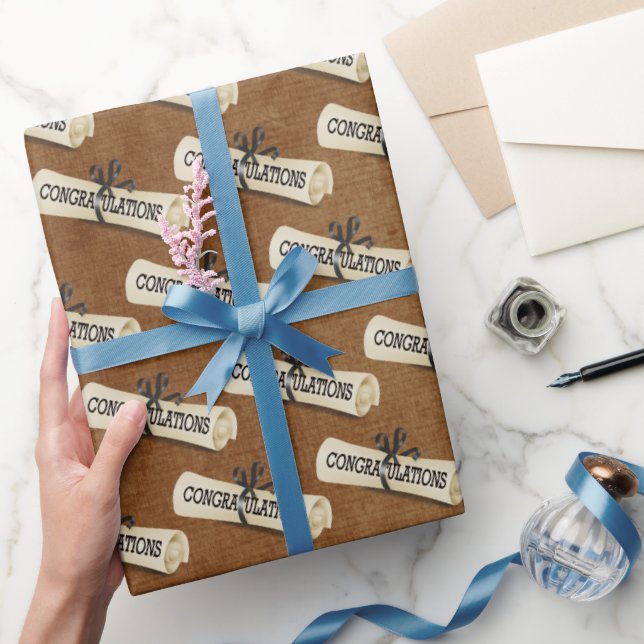 Papel De Presente Parabéns de Diploma de Graduação (Presentear)