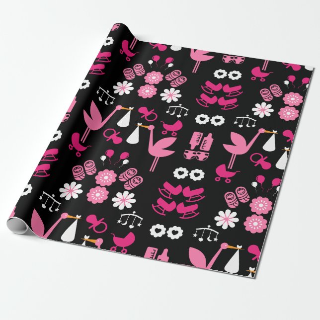 Papel De Presente Parabéns de Garotas Gêmeas de Entrega (Desenrolado)