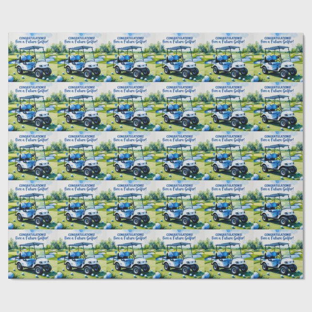Papel De Presente Parabéns de golfe para o menino (Aberto)