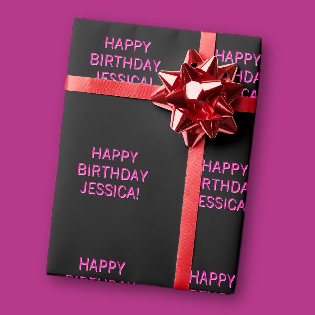 Papel De Presente Parabéns de texto personalizável para qualquer nom (Criador carregado)