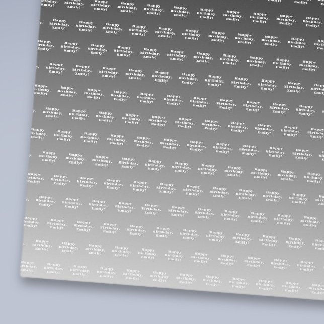 Papel De Presente Parabéns e qualquer nome | Cinza preta Mão branca (Criador carregado)