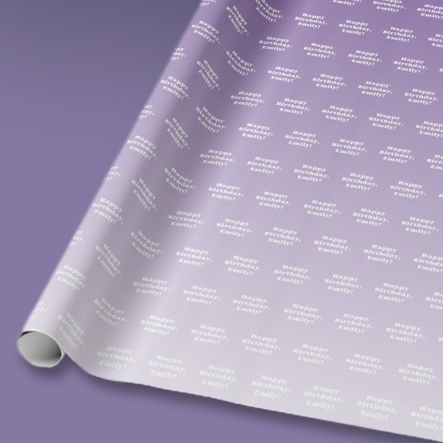 Papel De Presente Parabéns e qualquer nome | Mambre púrpura clara (Criador carregado)