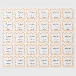 Papel De Presente Parabéns espiral laranja fronteira espanhola boho 