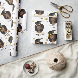 Papel De Presente Parabéns Formando! Mulher Negra com Boné de format
