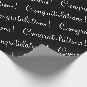 Papel De Presente Parabéns Graduação de Casamento com Letra Branca