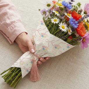 Papel De Presente Parabéns Graduado Aquarela Boina de Graduado Turma